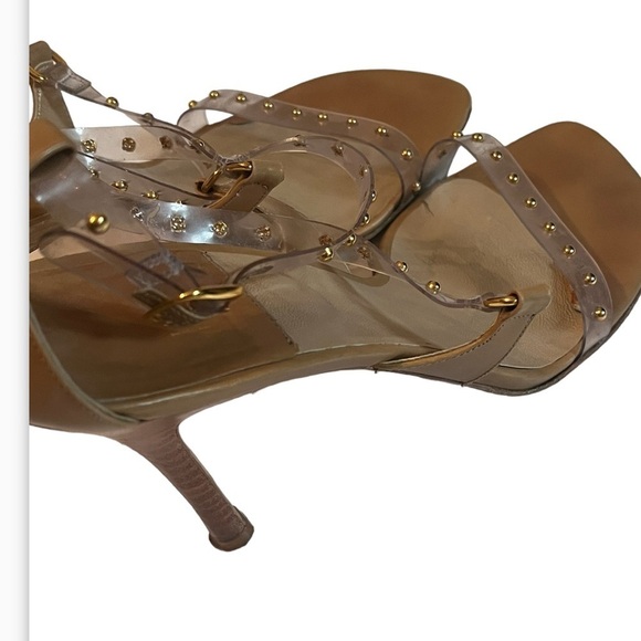 Stuart Weitzman waverly Sz 10 clear studded pointed toe stiletto pumps - Picture 3 of 11